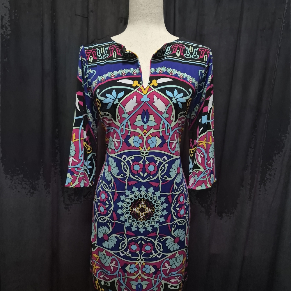 Nicole Miller Vibrant Long Sleeve Dress